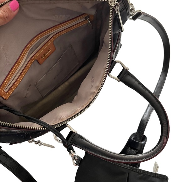 MZ Wallace Black Nylon Coated Canvas Satellite Britt Tote Bag - Picture 6 of 8